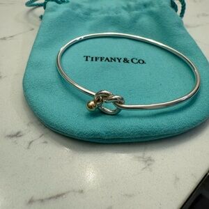 Retired Tiffany & Co. Silver and 18k Gold Knot Bracelet